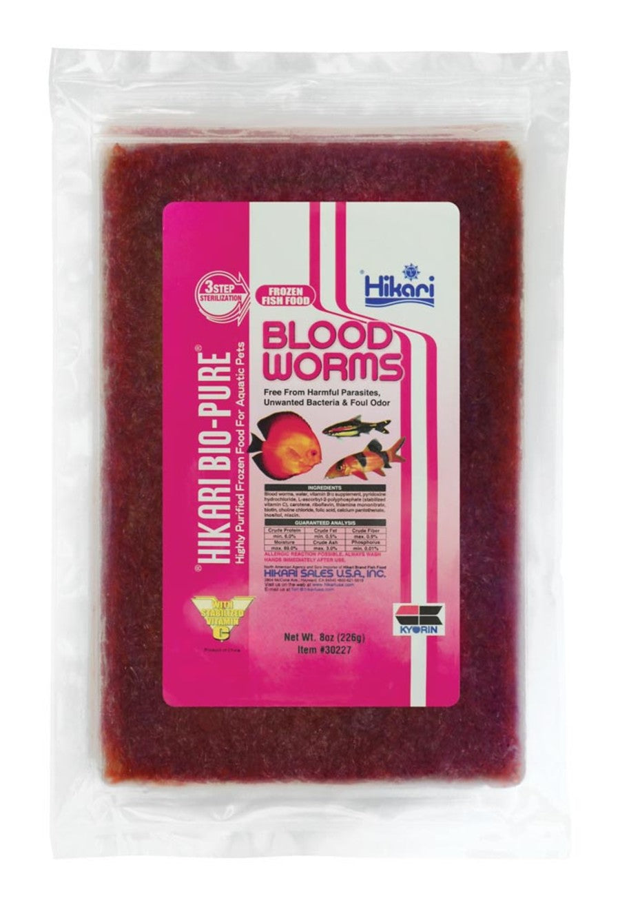 Hikari USA Blood Worm Frozen Fish Food - 8 oz - #30760