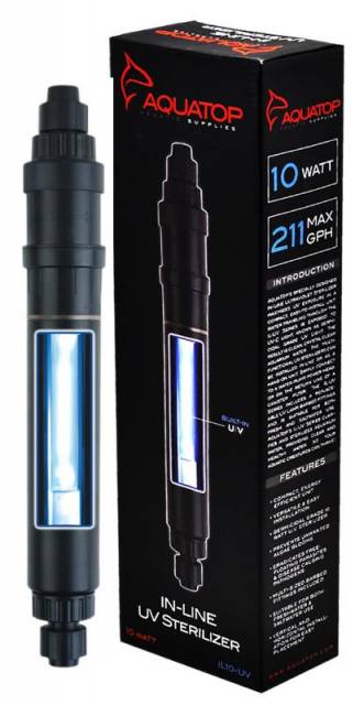 Sterilizer In-Line UV - Aquatop - 10 Watt 211 GPH - IL10-UV - #31560