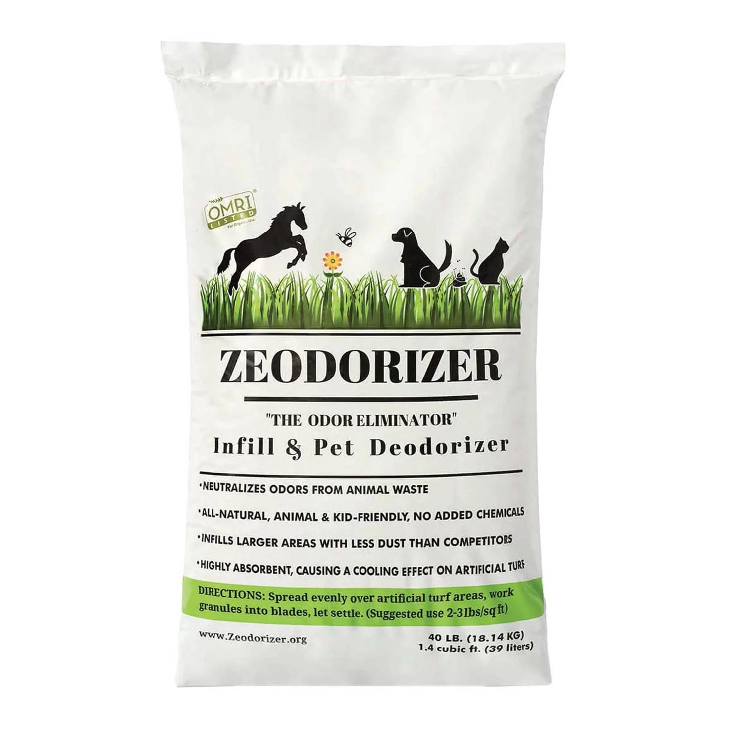 Zeodorizer Turf Infill for Pet Odor - 40 Lbs